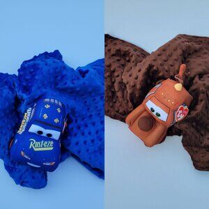 Double plush set Minky security Blanket for kids 21 x 21